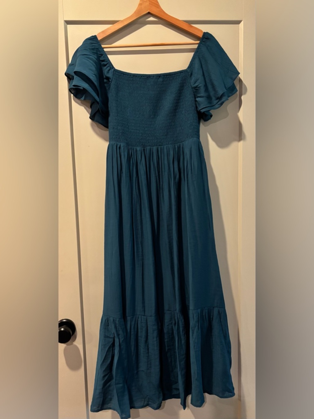 Baltic Born Dark Teal Tiered Maxi Skirt